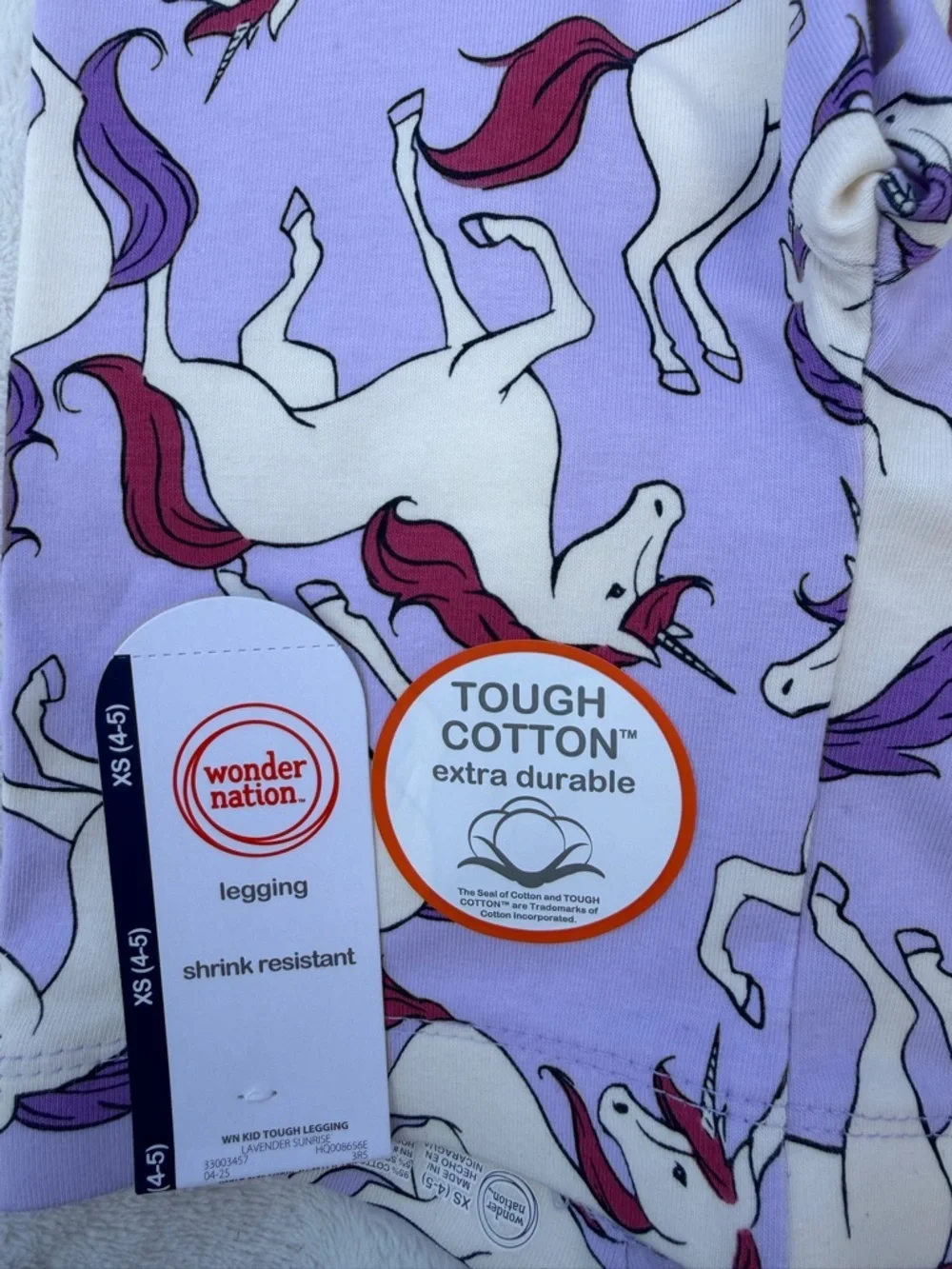 wonder nation Lavender Unicorn Legging and Top Set Size XS (4-5)